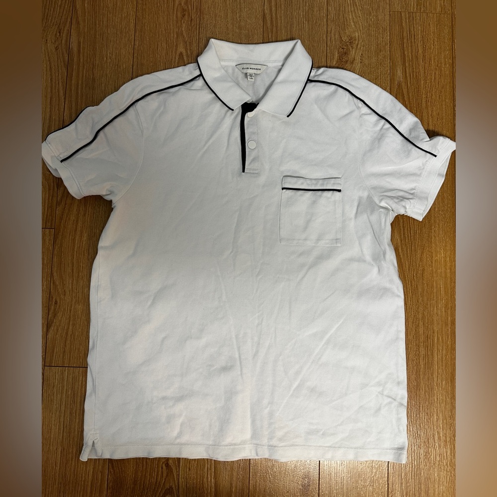 Club Monaco White Polo with Black Trim